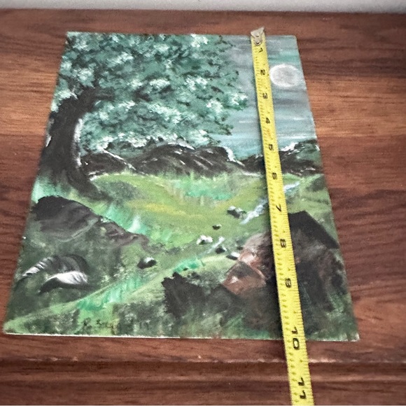 “Moonlit Valley” original artwork signed 2019 - Picture 3 of 6